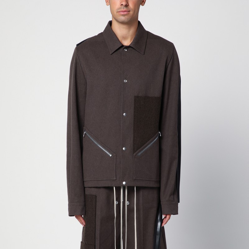 Rick Owens Tour Snap Front Jacket Knitwear Brown In Brown