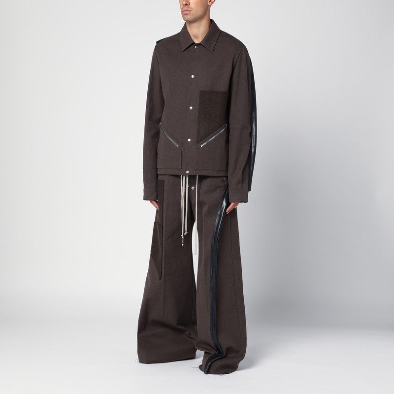 Rick Owens Tour Snap Front Jacket Knitwear Brown In Brown