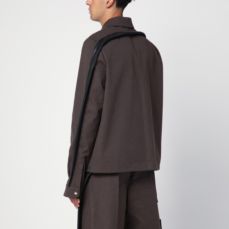 Rick Owens Tour Snap Front Jacket Knitwear Brown In Brown