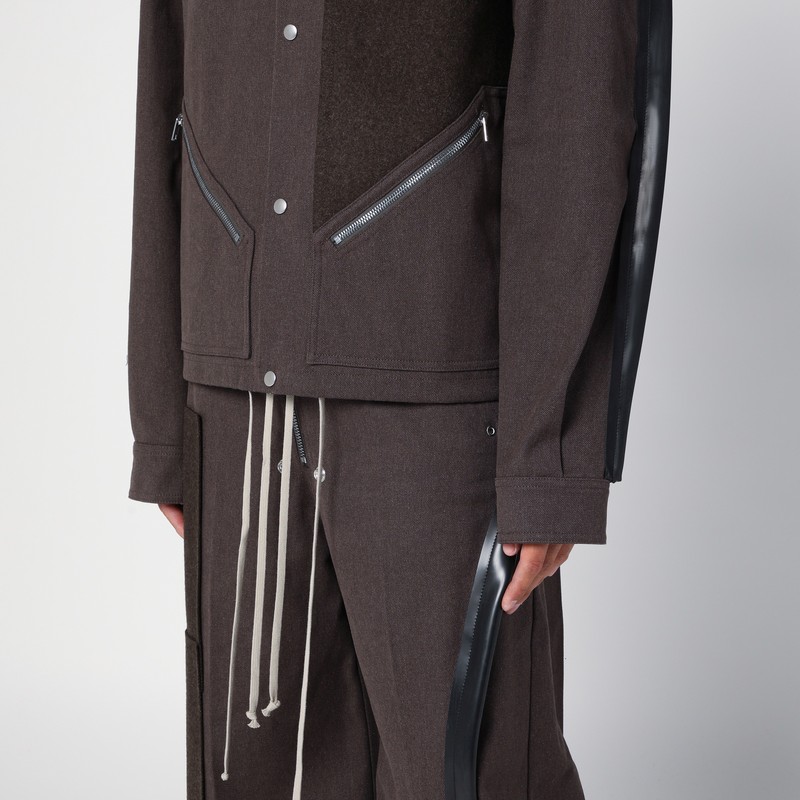 Rick Owens Tour Snap Front Jacket Knitwear Brown In Brown