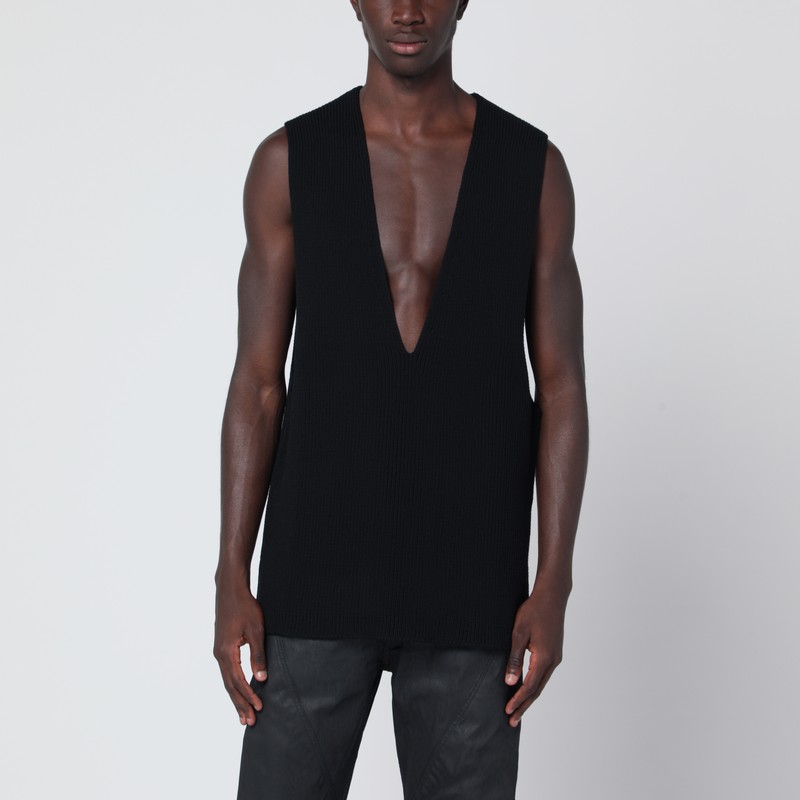 Black wool vest