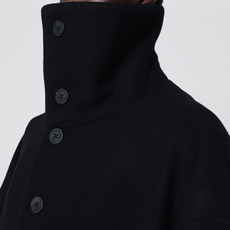 Rick Owens Black Wool Coat In Black