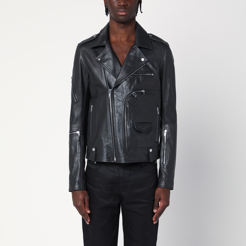 Black leather biker jacket - Rick Owens - Modalova
