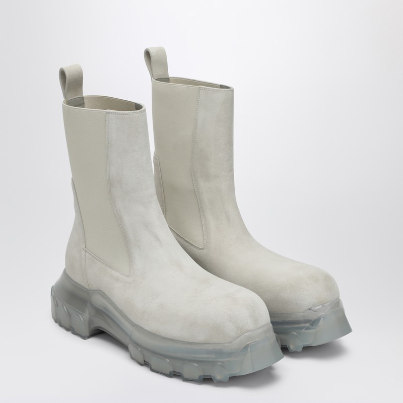 Rick Owens Bozo Tractor Ankle Boots In White
