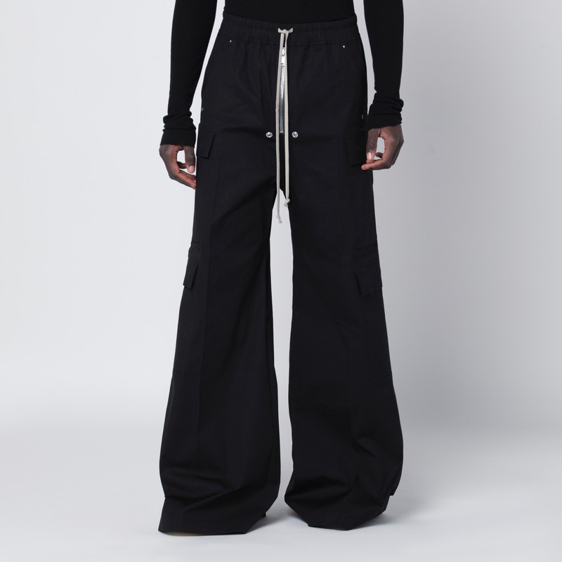 Wide Bela trousers in black cotton poplin