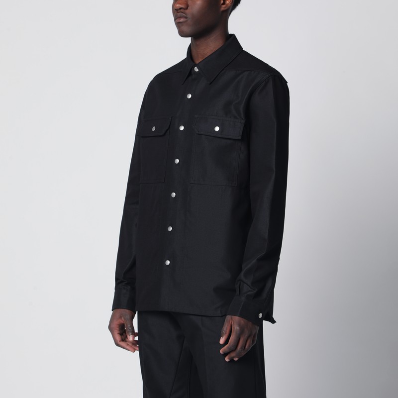 Black cotton-blend shirt