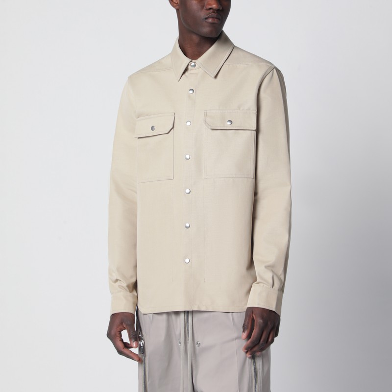 Sand-colored cotton-blend shirt