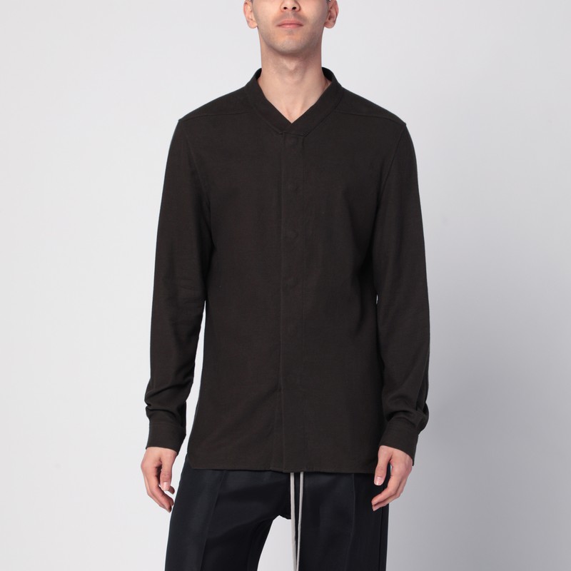 Rick Owens Dark Green Cotton Shirt In Green