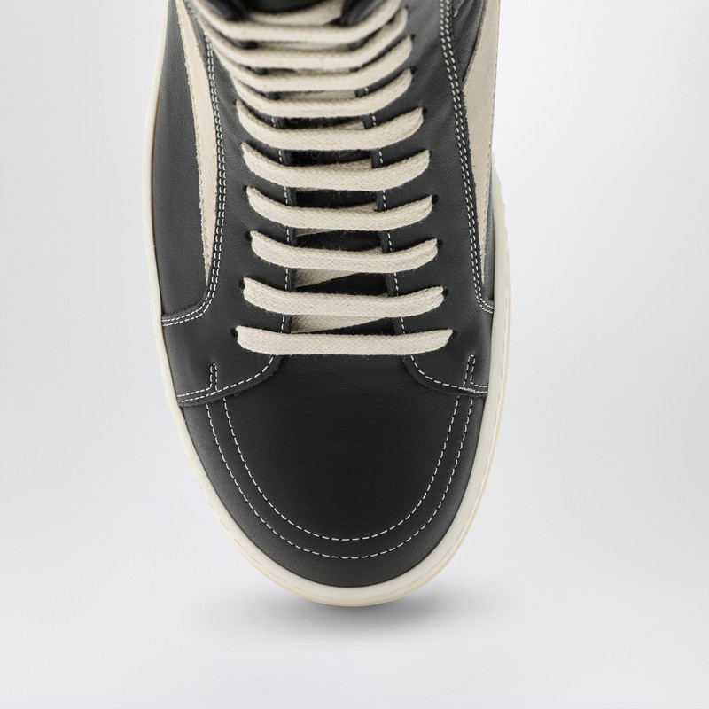 Rick Owens Hollywood Vintage Panelled Leather Hi-top Sneakers In Black