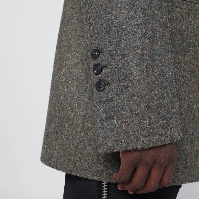 Rick Owens Concordian Single-breasted Wool Jacket In Green