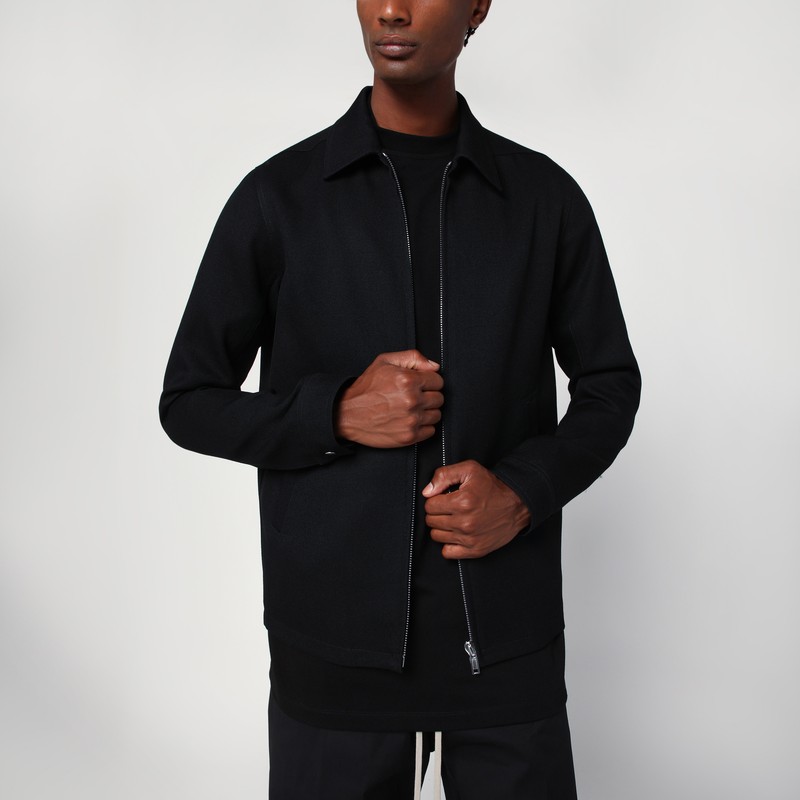 Black shirt jacket with zip
