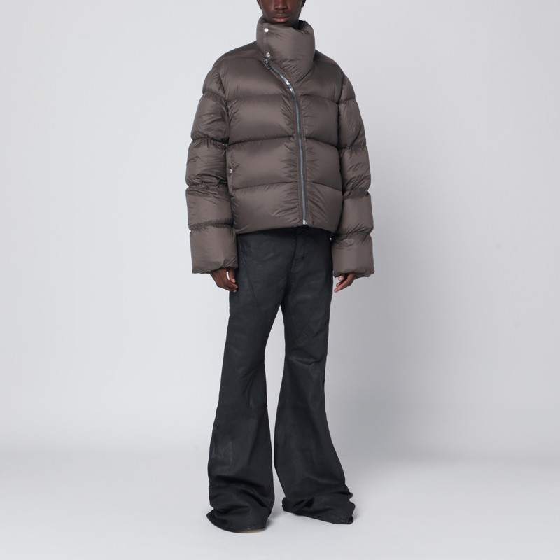 Rick Owens Black Porterville Jumbo Hooded Peter Down Jacket In Gray