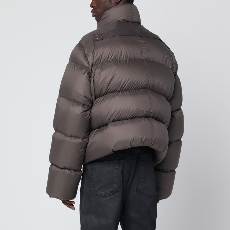 Rick Owens Black Porterville Jumbo Hooded Peter Down Jacket In Gray