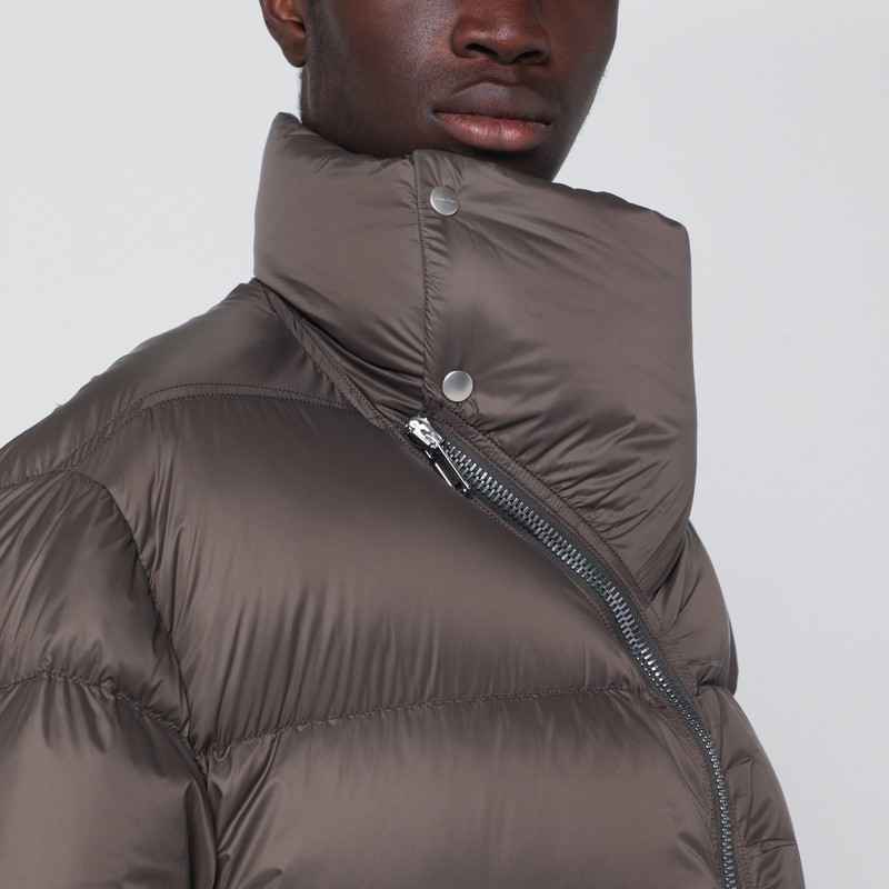 Rick Owens Black Porterville Jumbo Hooded Peter Down Jacket In Gray