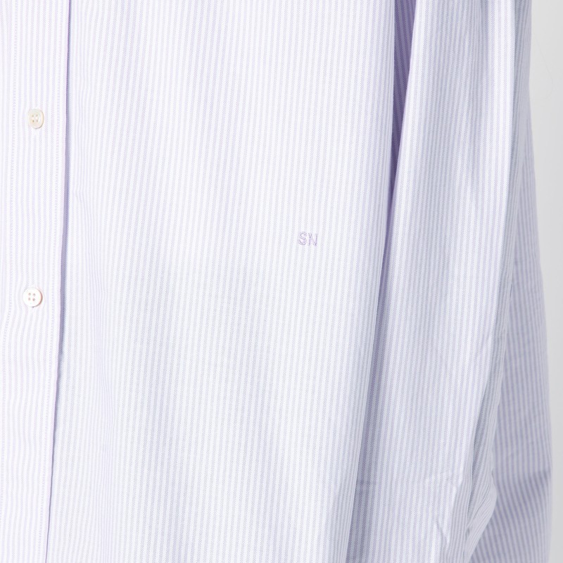 Studio Nicholson White/lilac Cotton Button-down Shirt In Pink