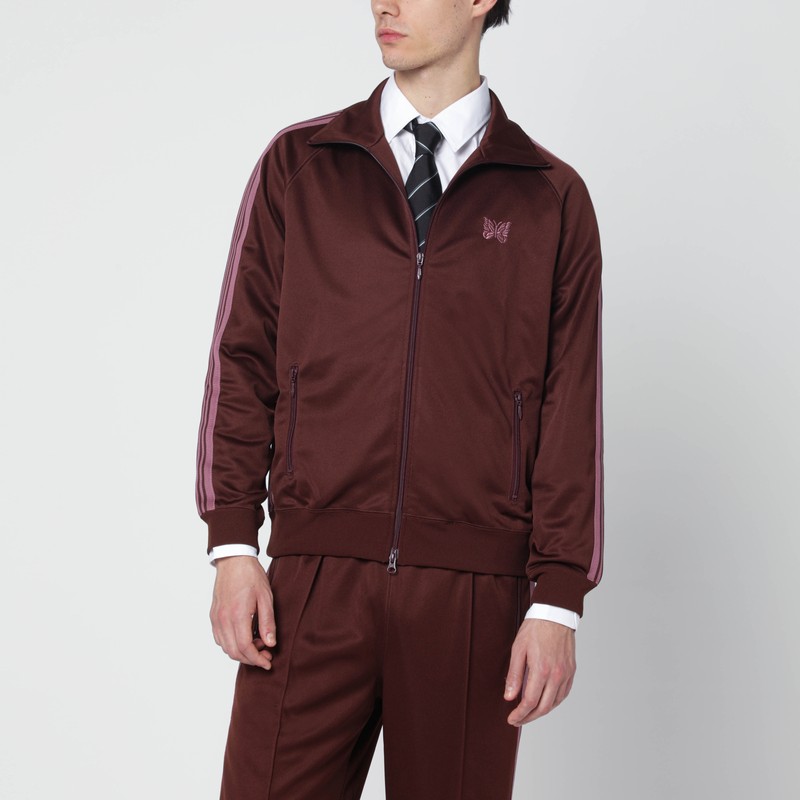 Brown/antique-rose zip track jacket