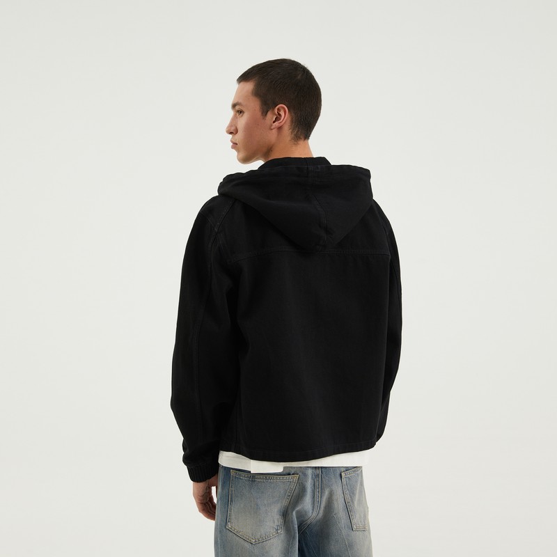 1989 Studio Denim Full-zip Hoodie In Black