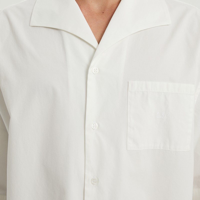 1989 Studio White Bowling Shirt In White