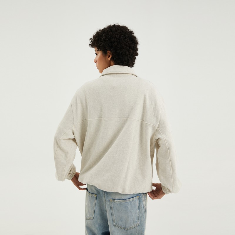 1989 Studio Jp Half Zip Sweatshirt Light Cream In Beige