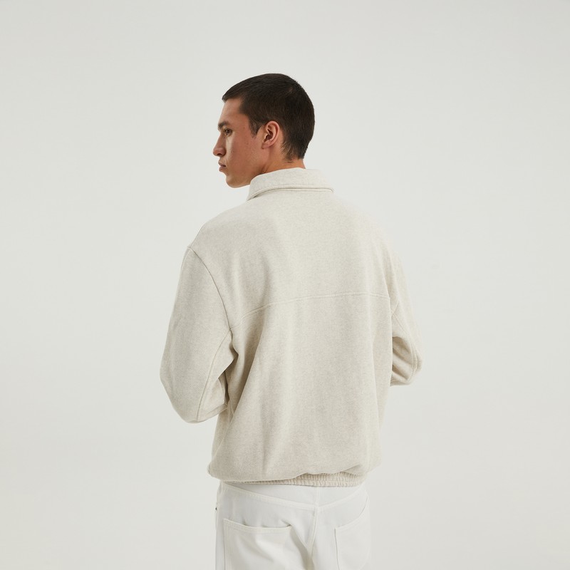 1989 Studio Jp Half Zip Sweatshirt Light Cream In Beige
