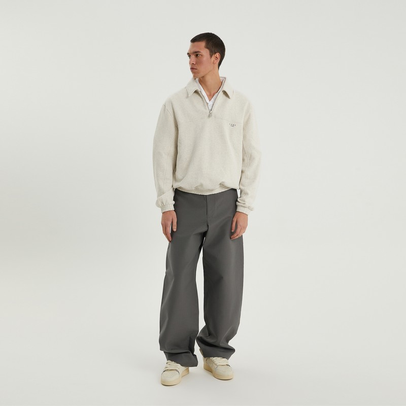 1989 Studio Curved Flared Pants Dark Grey In Grey