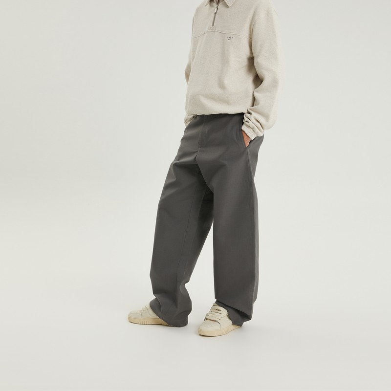 1989 Studio Curved Flared Pants Dark Grey In Grey