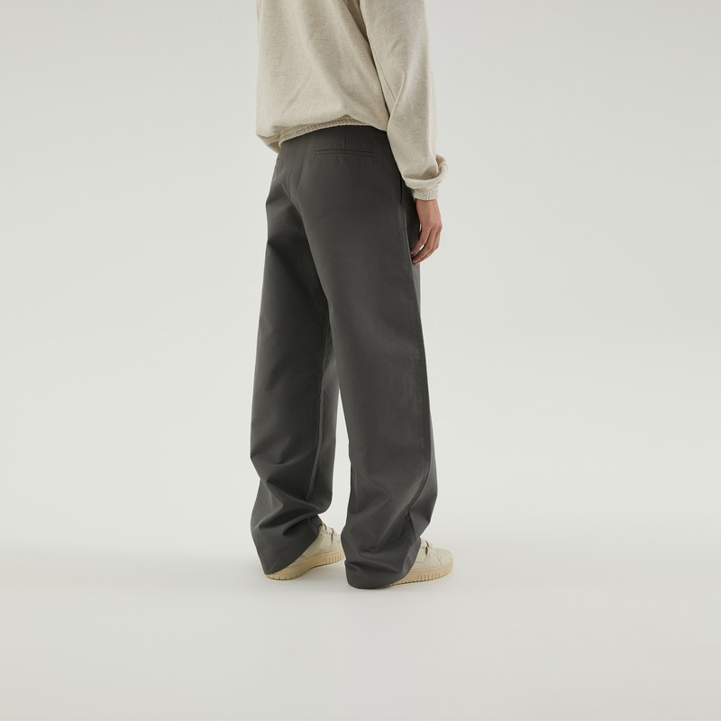 1989 Studio Curved Flared Pants Dark Grey In Grey