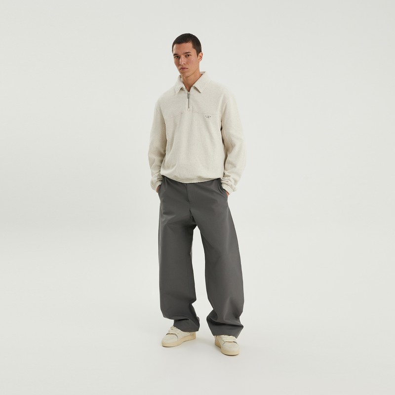 1989 Studio Curved Flared Pants Dark Grey In Grey