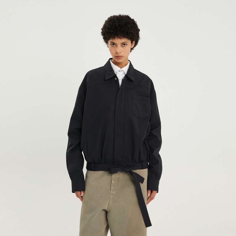 Dark blue short trench jacket - 1989 STUDIO - Modalova