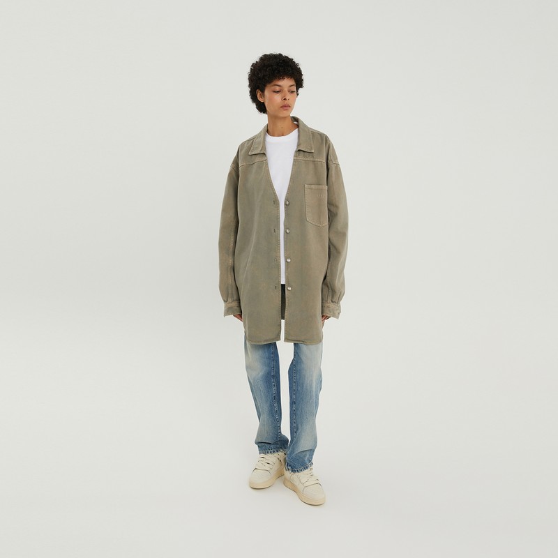 1989 Studio Light Brown Denim Overshirt In Brown