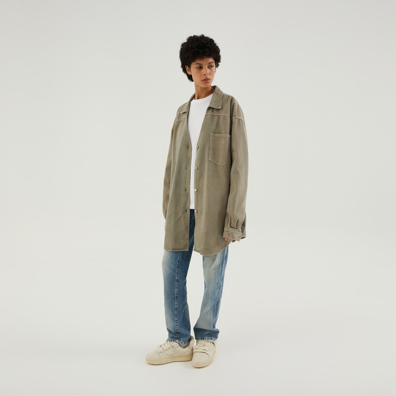 1989 Studio Light Brown Denim Overshirt In Brown