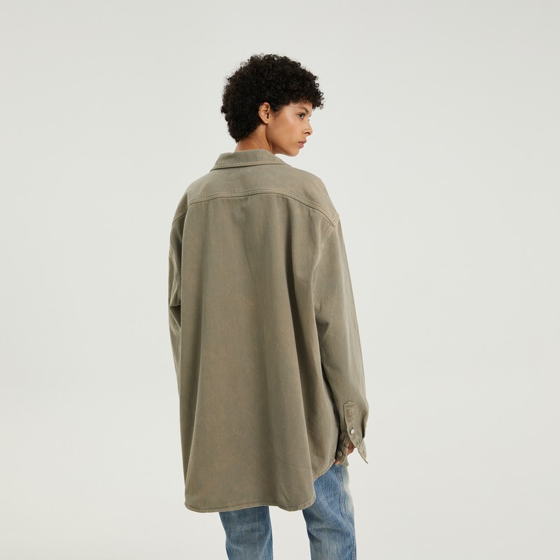1989 Studio Light Brown Denim Overshirt In Brown