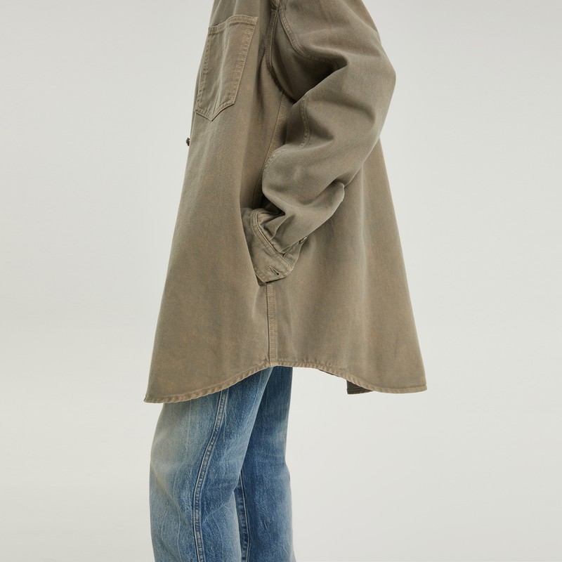 1989 Studio Light Brown Denim Overshirt In Brown