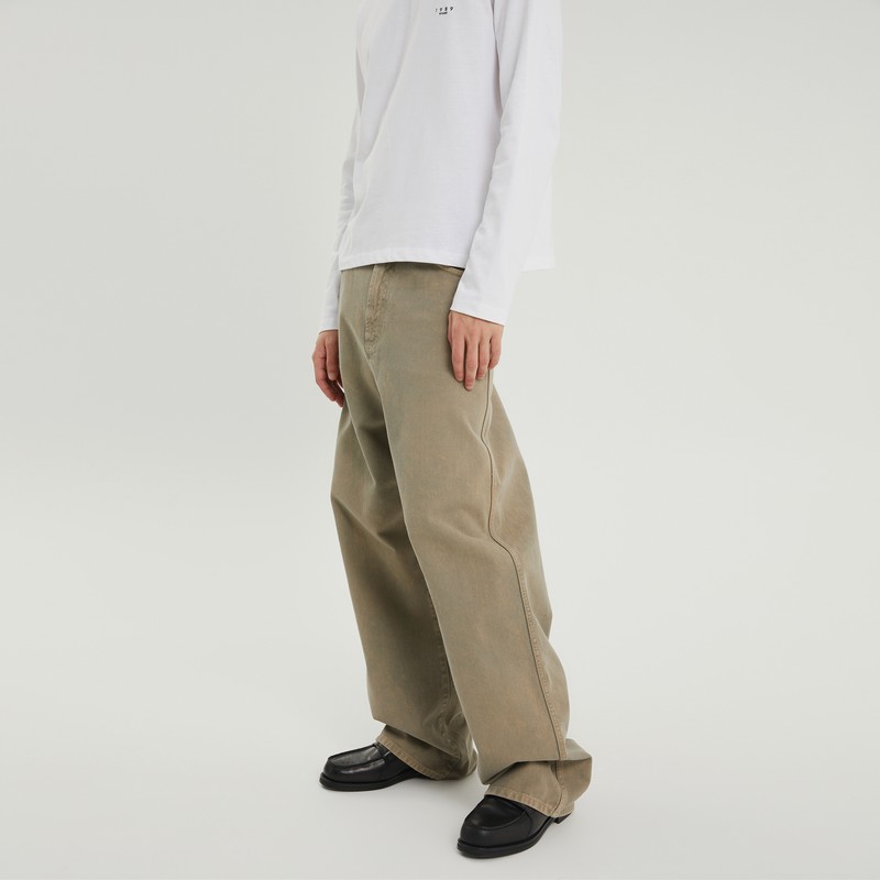 1989 Studio Light Brown Chicago Denim Pants In Beige