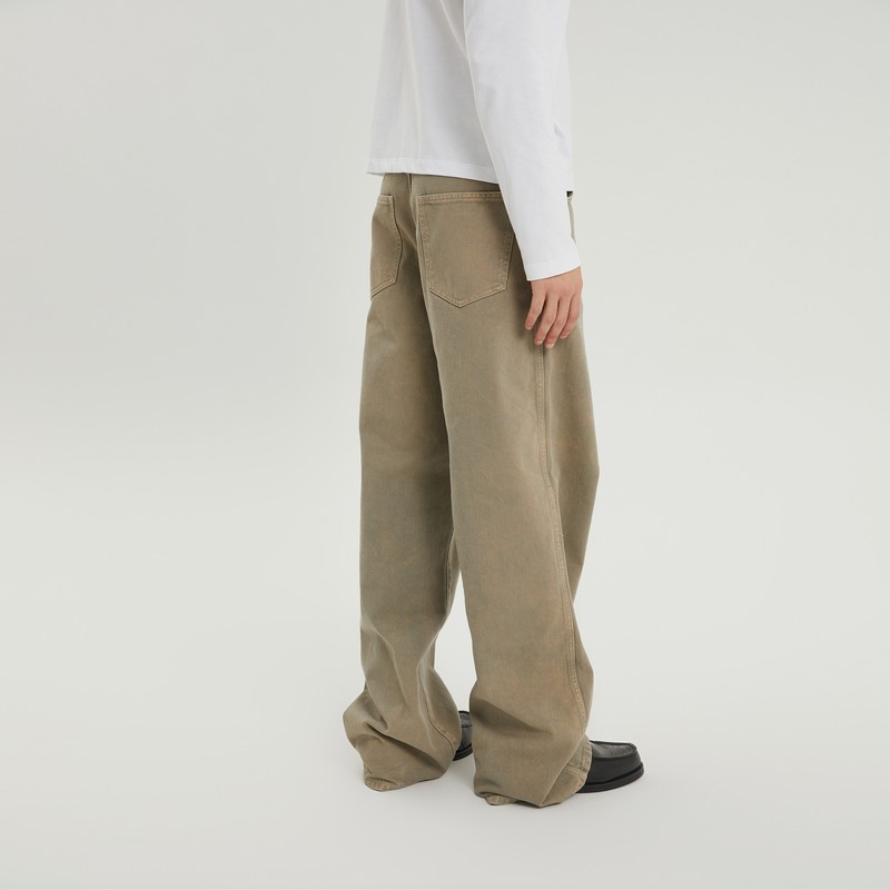 1989 Studio Light Brown Chicago Denim Pants In Beige