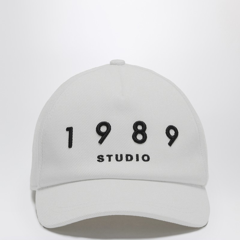 1989 Studio Striped Baseball Patch Cap With Curved Brim In White