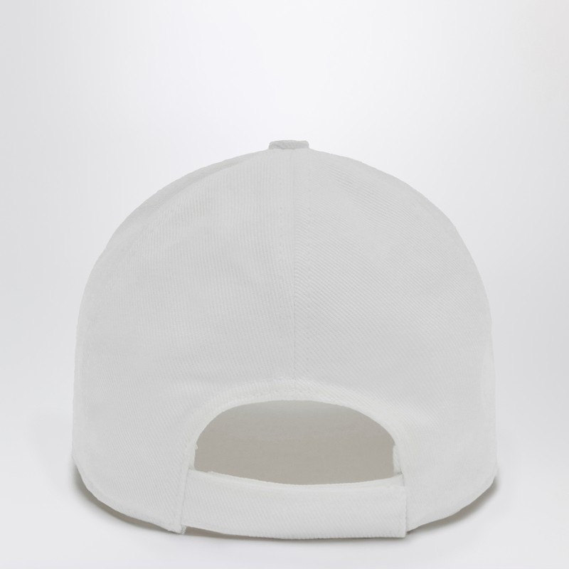 1989 Studio Striped Baseball Patch Cap With Curved Brim In White