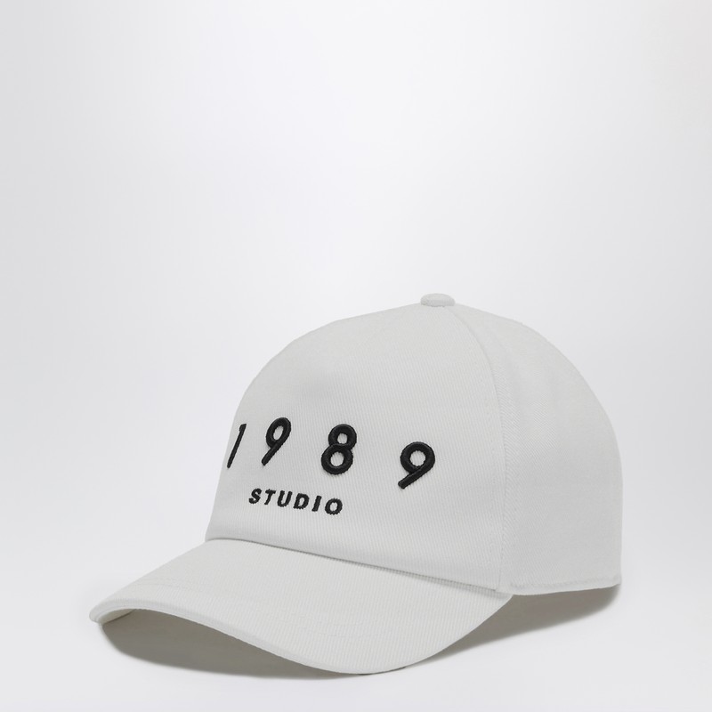 1989 Studio Striped Baseball Patch Cap With Curved Brim In White