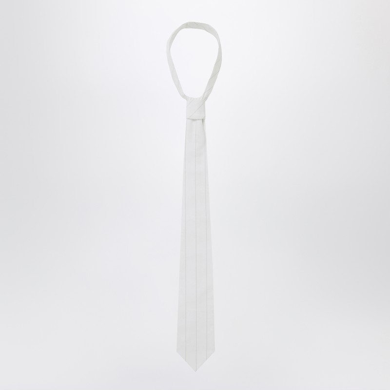 1989 Studio White Striped Tie In White