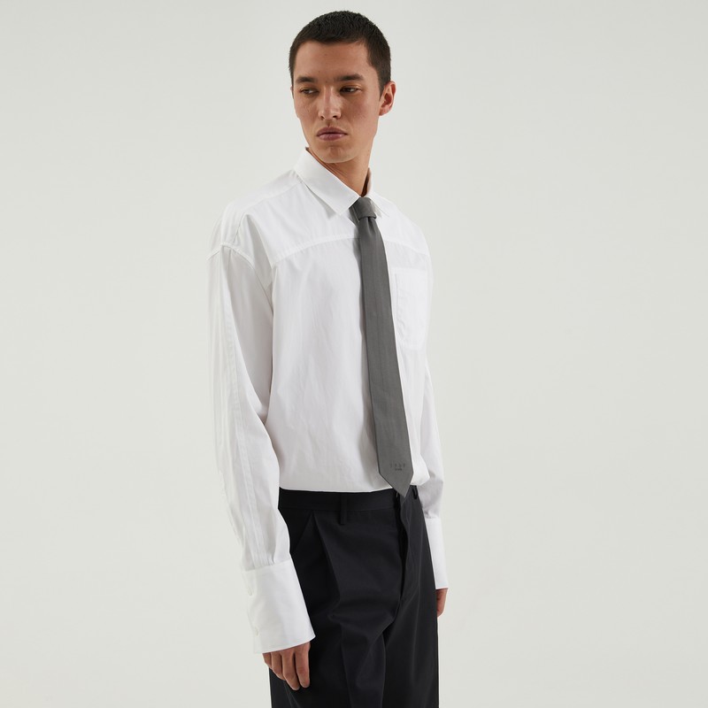 1989 Studio Dark Grey Woven Tie In Grey