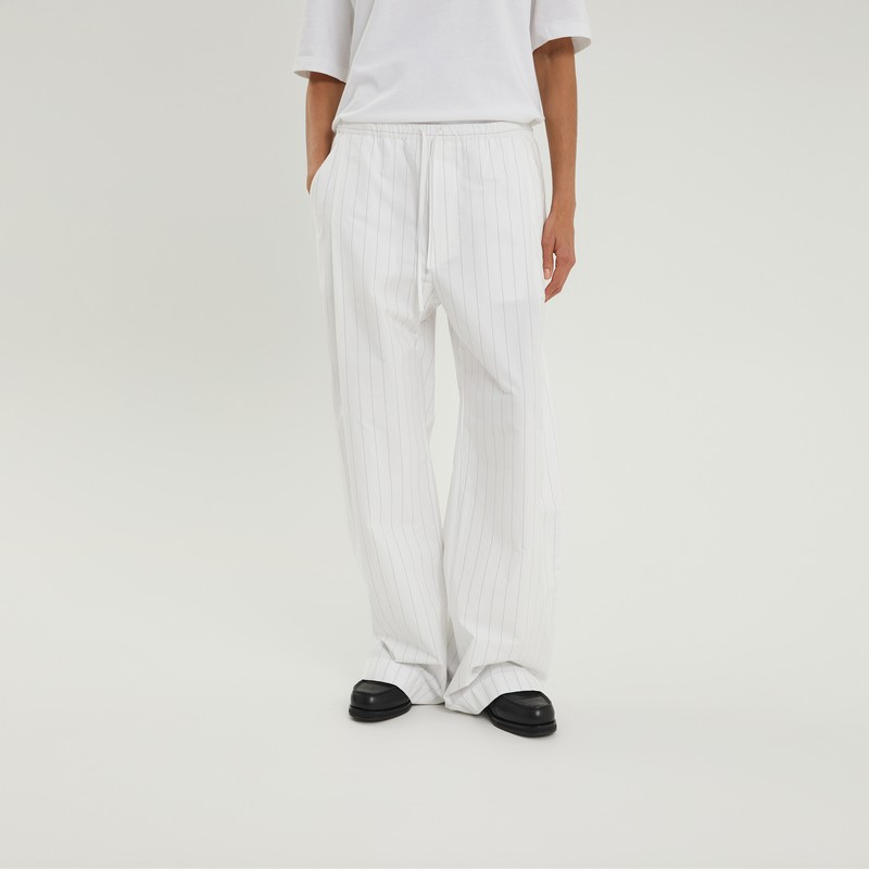 1989 Studio White Striped Boxy Pants In White