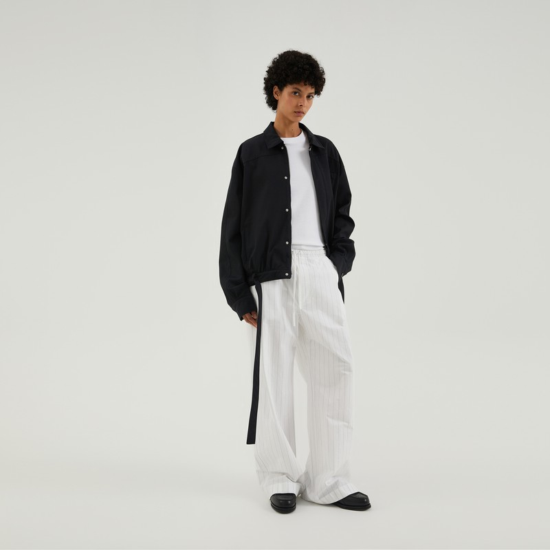 1989 Studio White Striped Boxy Pants In White
