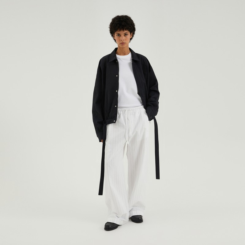 1989 Studio White Striped Boxy Pants In White