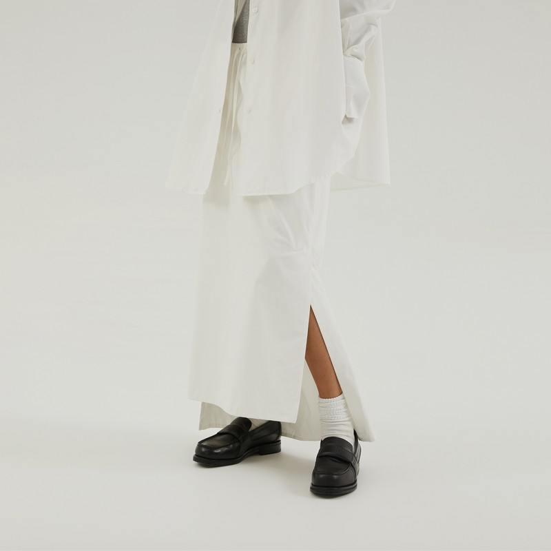1989 Studio Long Asymmetric Skirt White In White
