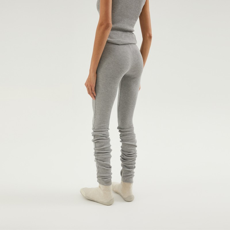 1989 Studio Waffle Ribbed Leggings In Grey