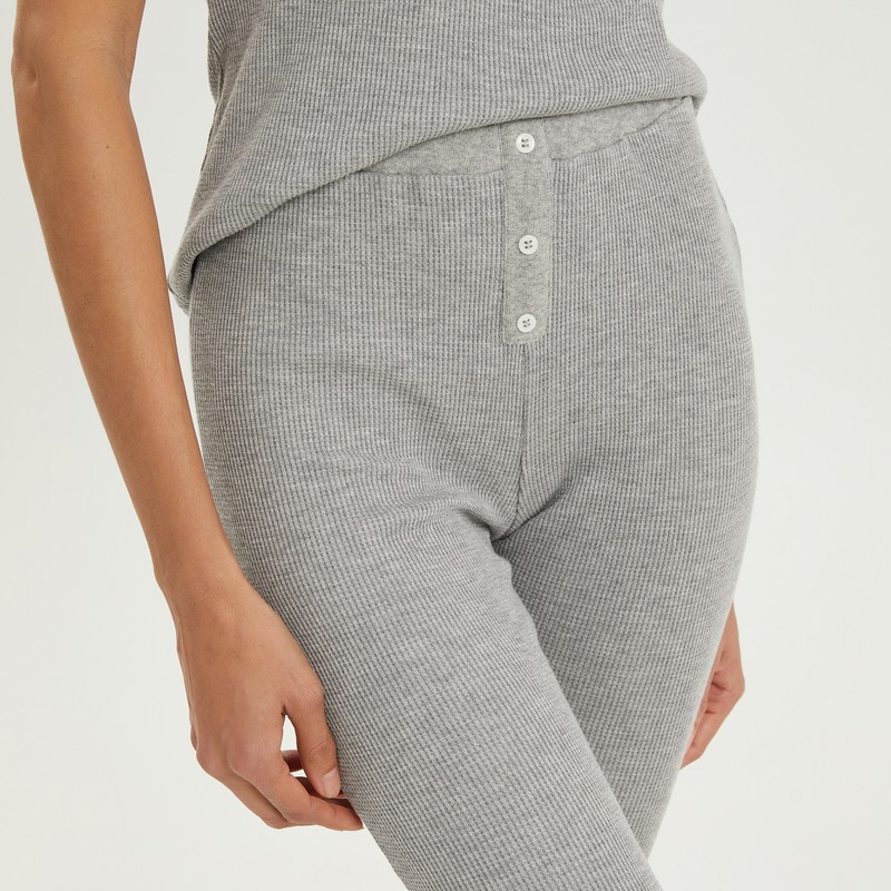 1989 Studio Waffle Ribbed Leggings In Grey