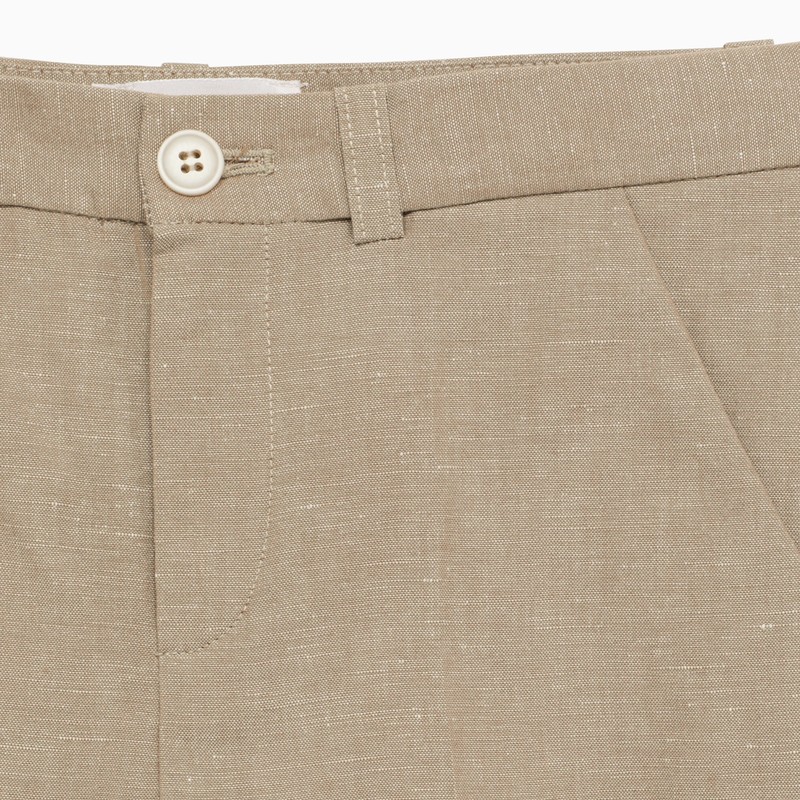 Shop Bonpoint Light Brown Linen And Cotton Shorts