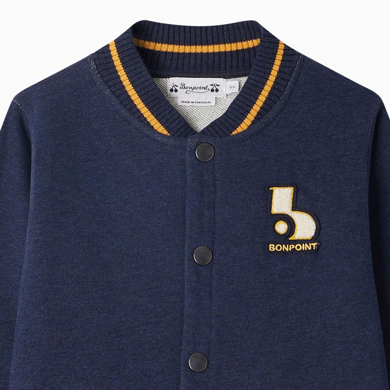 Shop Bonpoint Christopher Dark Blue Cotton Jacket