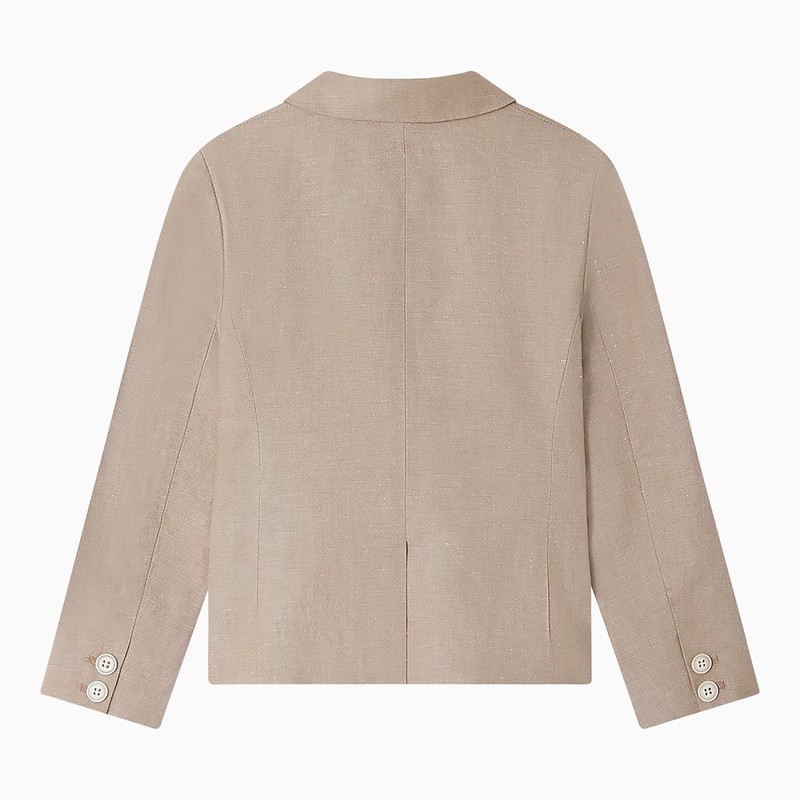 Bonpoint Beige Single-breasted Aristide Jacket In Linen Blend In Brown