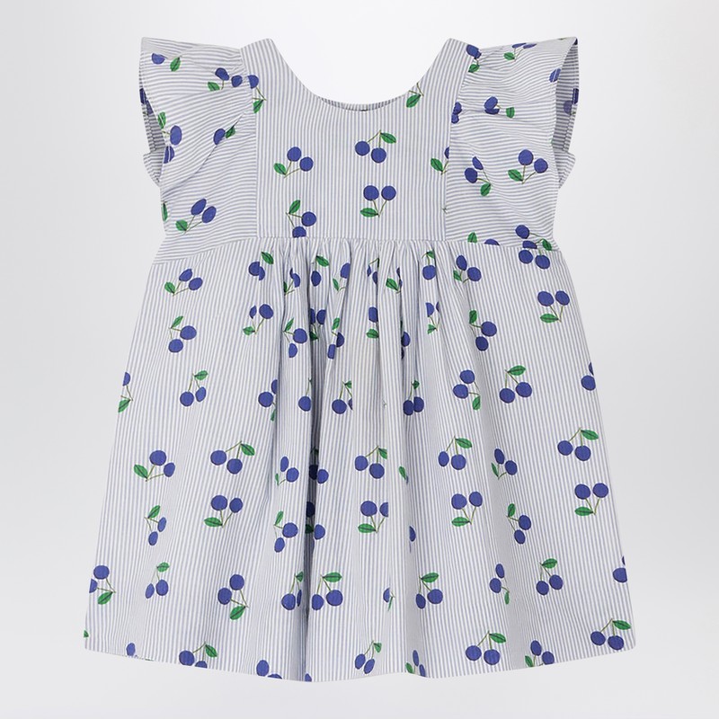 Bonpoint Light Blue Cotton Lulù Dress In Light Blue